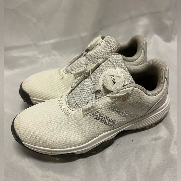 Adidas Junior Code Chaos 22 Boa White No-Tie Golf Shoes | Size 4 Kids - Picture 1 of 9